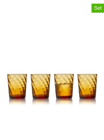 Lyngby Glas 4-delige set: waterglazen "Vienna" oranje - 300 ml