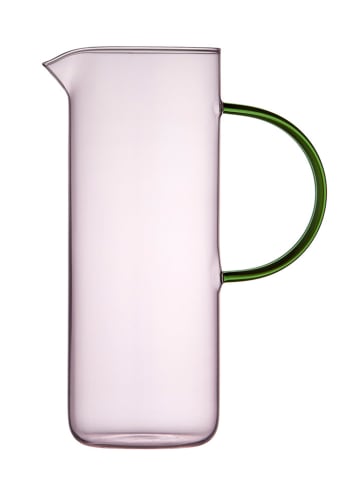 Lyngby Glas Karaf "Torino" lichtroze/groen - 1,1 l