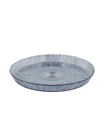 Lyngby Glas Servierplatte "Kusintha" in Blau - Ø 30 cm