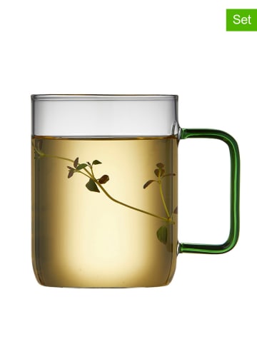 Lyngby Glas 2er-Set: Becher "Torino" in Grün - 400 ml