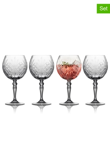 Lyngby Glas 4er-Set Gin-Tonic-Gläser "Melodia" - 650 ml