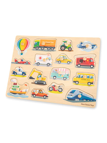 New Classic Toys 16tlg. Knopfpuzzle "Fahrzeuge" - ab 2 Jahren