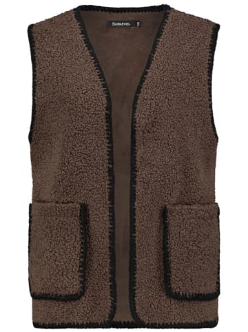 Sublevel Teddyweste in Dunkelbraun