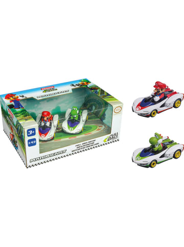 Carrera 2er-Set: Autos "Pull&Speed Mario Kart(TM)" in Weiß/ Rot/ Grün - ab 3 Jahren