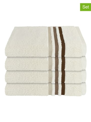 Schiesser 4er-Set: Handtücher "Skyline" in Creme