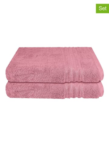 Schiesser 2er-Set: Duschtücher "Milano" in Rosa