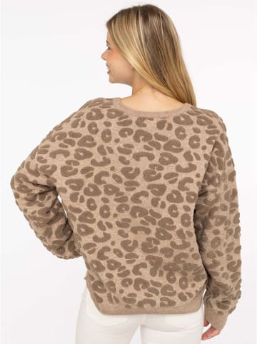 Zwillingsherz Pullover "3D Leo" in Hellbraun