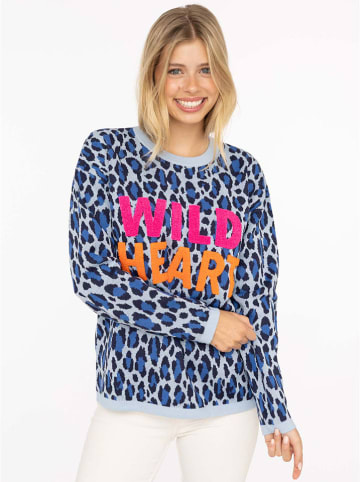 Zwillingsherz Sweter "Wild Heart" w kolorze niebieskim