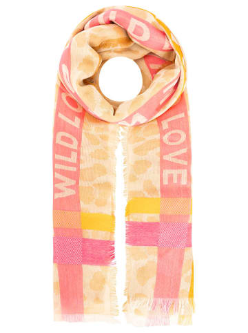 Zwillingsherz Schal "Leo Stripe" in Beige - (L)180 x (B)100 cm