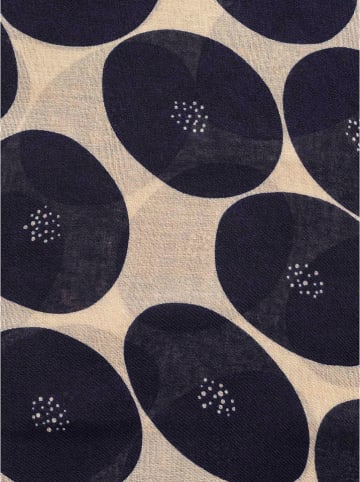 Zwillingsherz Schal in Dunkelblau/ Beige