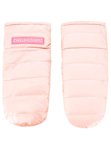 Zwillingsherz Fäustlinge in Rosa