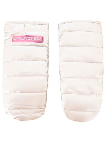 Zwillingsherz Fäustlinge in Creme