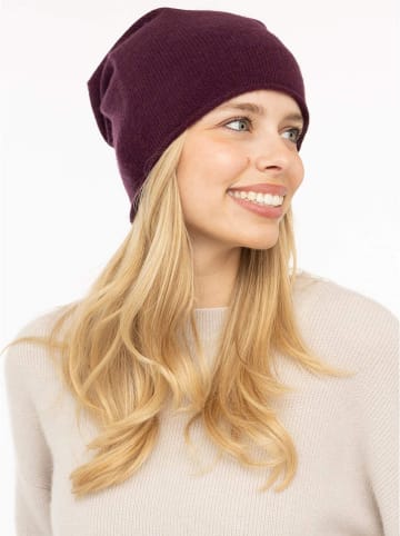 Zwillingsherz Kaschmir-Beanie in Bordeaux