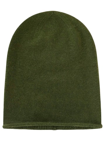 Zwillingsherz Kaschmir-Beanie in Khaki