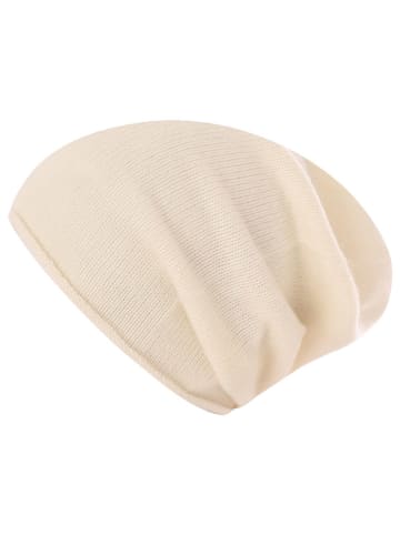 Zwillingsherz Kaszmirowa czapka beanie w kolorze kremowym