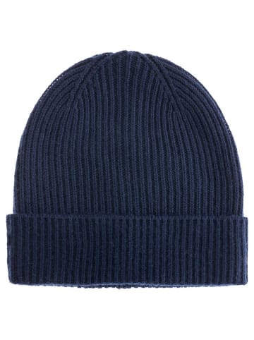 Zwillingsherz Kaschmir-Mütze in Dunkelblau