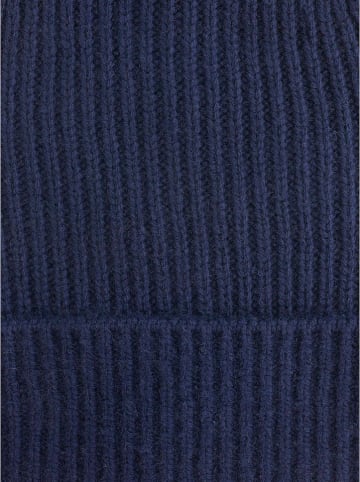 Zwillingsherz Kaschmir-Mütze in Dunkelblau