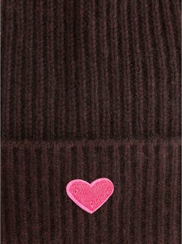 Zwillingsherz Kaschmir-Beanie in Braun