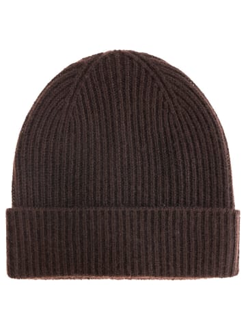 Zwillingsherz Kaschmir-Mütze in Braun