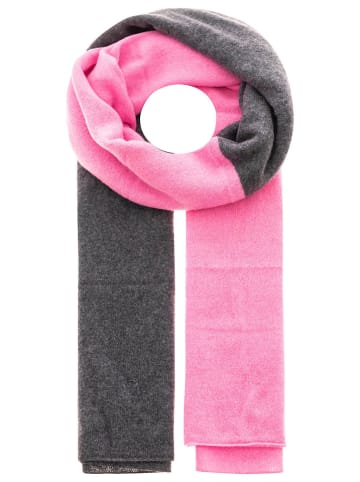 Zwillingsherz Kaschmir-Schal in Grau/ Pink