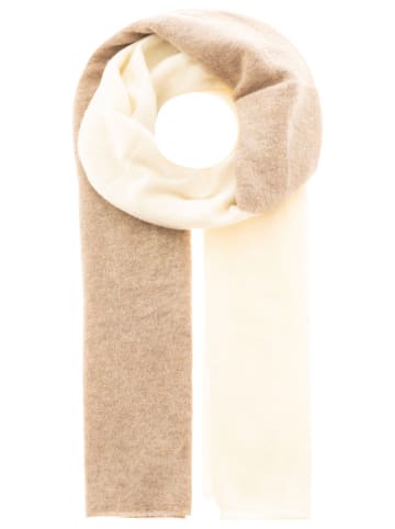 Zwillingsherz Kaschmir-Schal in Creme/ Beige