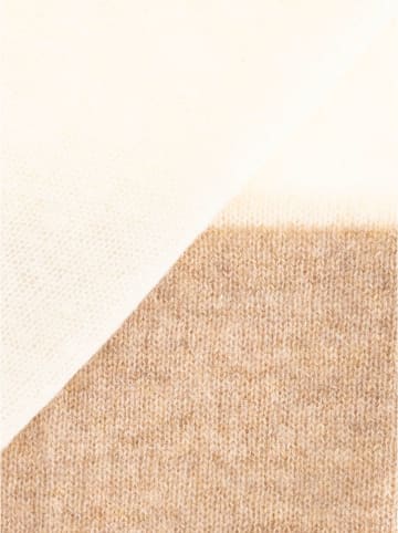 Zwillingsherz Kaschmir-Schal in Creme/ Beige