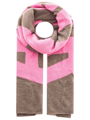 Zwillingsherz Kaschmir-Schal "Amour" in Beige/ Pink