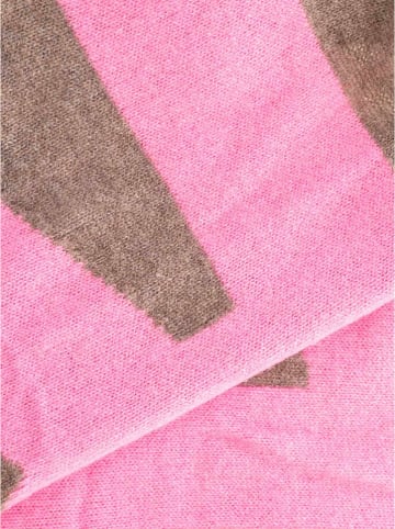 Zwillingsherz Kaschmir-Schal "Amour" in Beige/ Pink
