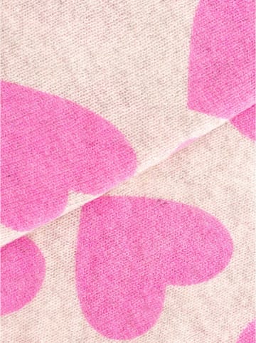 Zwillingsherz Kasjmieren driehoekige doek beige/roze - (L)175 x (B)120 cm