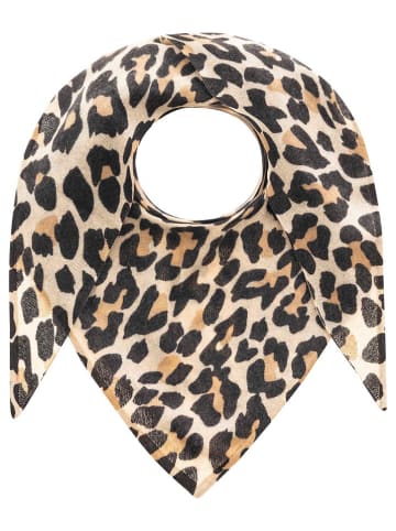 Zwillingsherz Kaszmirowa chusta trójkątna w kolorze jasnobrązowym - 175 x 120 cm