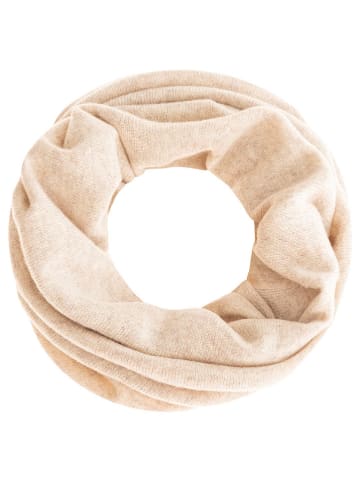 Zwillingsherz Kaschmir-Loop-Schal in Beige - (L)30 x (B)50 cm
