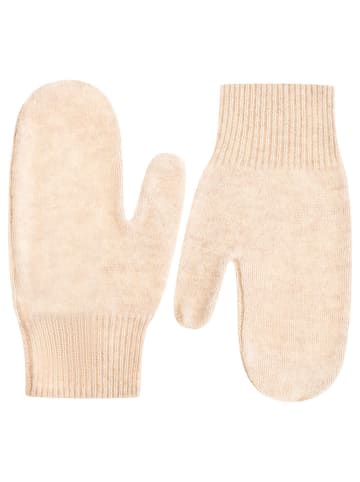 Zwillingsherz Kaschmir-Fäustlinge in Beige