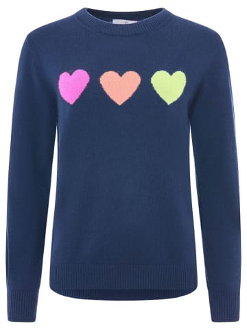 Zwillingsherz Kaschmir-Pullover in Dunkelblau