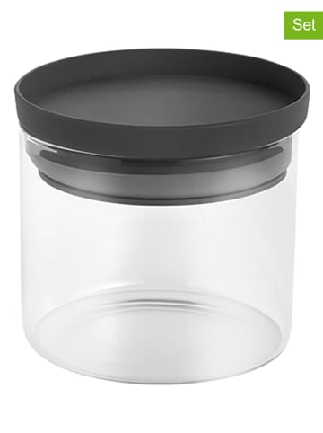 metaltex 2er-Set: Vorratsgläser in Schwarz - 450 ml
