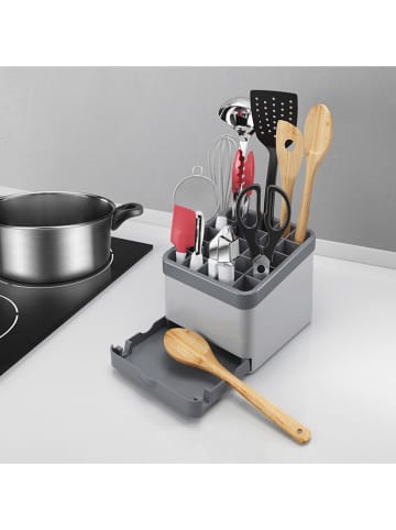 metaltex Utensilienhalter ''Utiltex'' in Grau/ Silber - (B)15 x (H)11 x (T)15 cm
