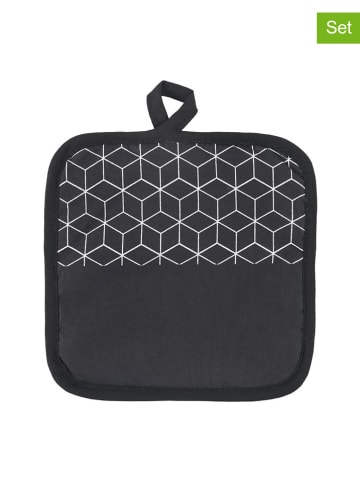 metaltex 2er-Set: Topflappen in Schwarz - (L)17 x (B)17 cm