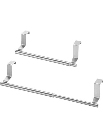 metaltex Uchwyt "Inox" w kolorze srebrnym na ściereczki do naczyń - 19 x 8,7 x 7 cm