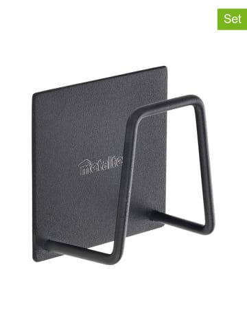metaltex 2er-Set: Schwammhalterungen in Schwarz - (B)5 x (H)5 cm