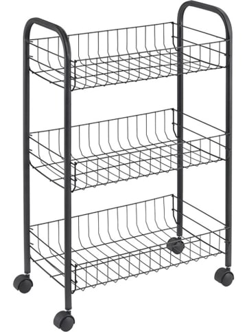 metaltex Allzweckwagen "Lugano" in Schwarz - (B)41 x (H)63 x (T)23 cm