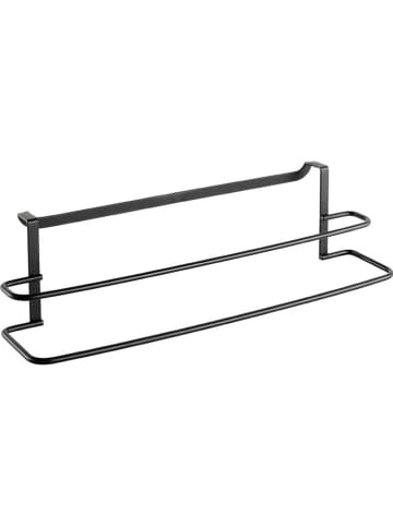 metaltex Uchwyt "Lava" w kolorze czarnym na ściereczki do naczyń - 38 x 9 x 10 cm