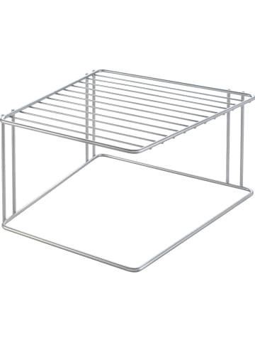 metaltex Regał "Boxe" w kolorze srebrnym do rogu szafki - 25 x 15 x 25 cm