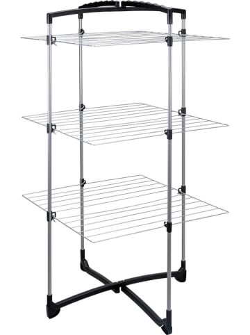 metaltex Turmwäschetrockner ''Fortino'' in Silber/ Schwarz - (B)64 x (H)134 x (T)69 cm