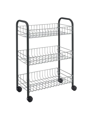 metaltex Allzweckwagen "Sprinter" in Silber/ Schwarz - (B)41 x (H)61 x (T)23 cm