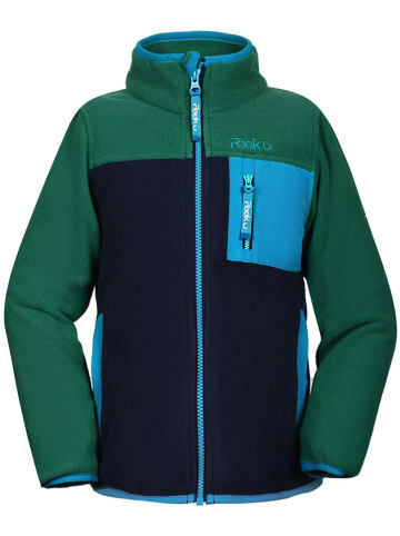 Peek U Fleece vest "Wave" groen/donkerblauw