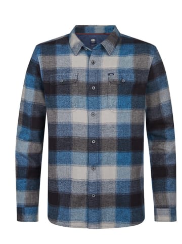 Petrol Blouse "Casper" blauw/antraciet