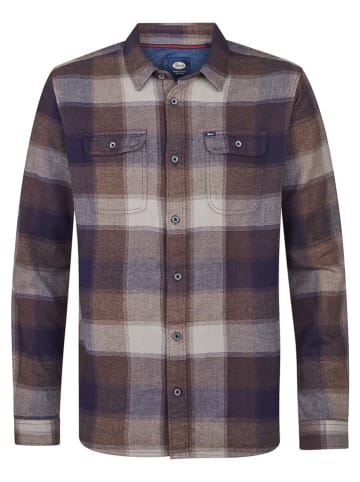 Petrol Industries Blouse "Casper" bruin/donkerblauw