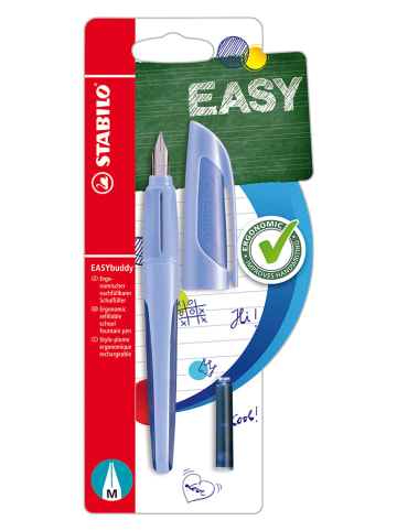 STABILO Schrijfleer-vulpen "STABILO Easy buddy - Veer M" lichblauw