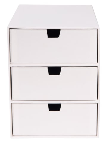 BigsoBox Pudełko "Ingid" w kolorze białym z szufladami - 16 x 20,5 x 25  cm