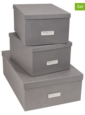 BigsoBox 3er-Set: Aufbewahrungsboxen "Inge" in Grau