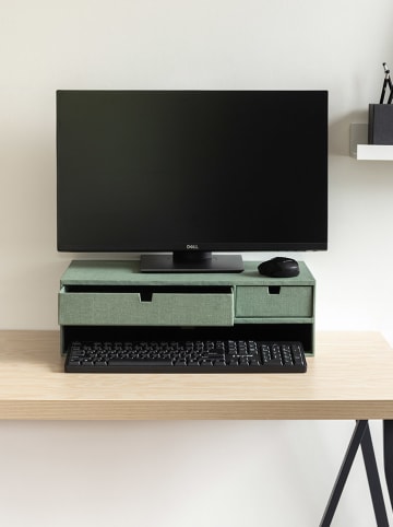 BigsoBox Monitor-Stand "Ted" in Grün - (B)48,5 x (H)15 x (T)26 cm